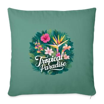 L’exotisme à l’état pur : le paradis tropical - Coussin et housse de 45 x 45 cm - vert sapin - Devant