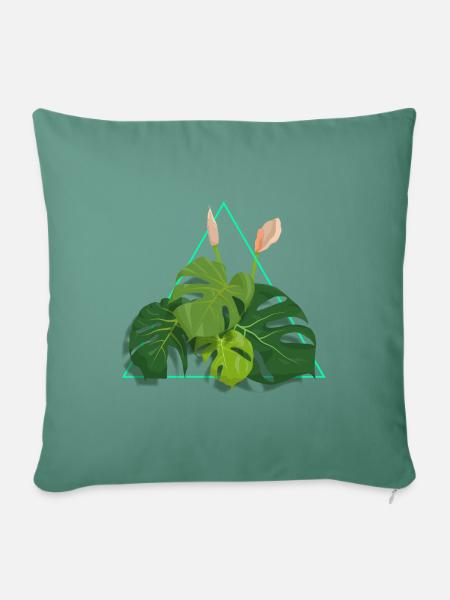 Leaves - Sofakissen mit Füllung 45 x 45 cm - Tanngrün