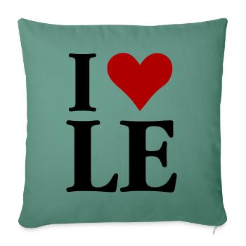 J’adore Leoben (noir) - Coussin et housse de 45 x 45 cm - vert sapin - Devant