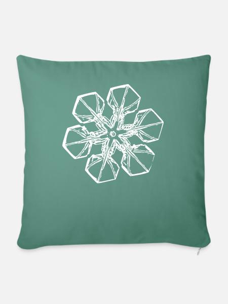 snowflake 2 white - Sofakissen mit Füllung 45 x 45 cm - Tanngrün
