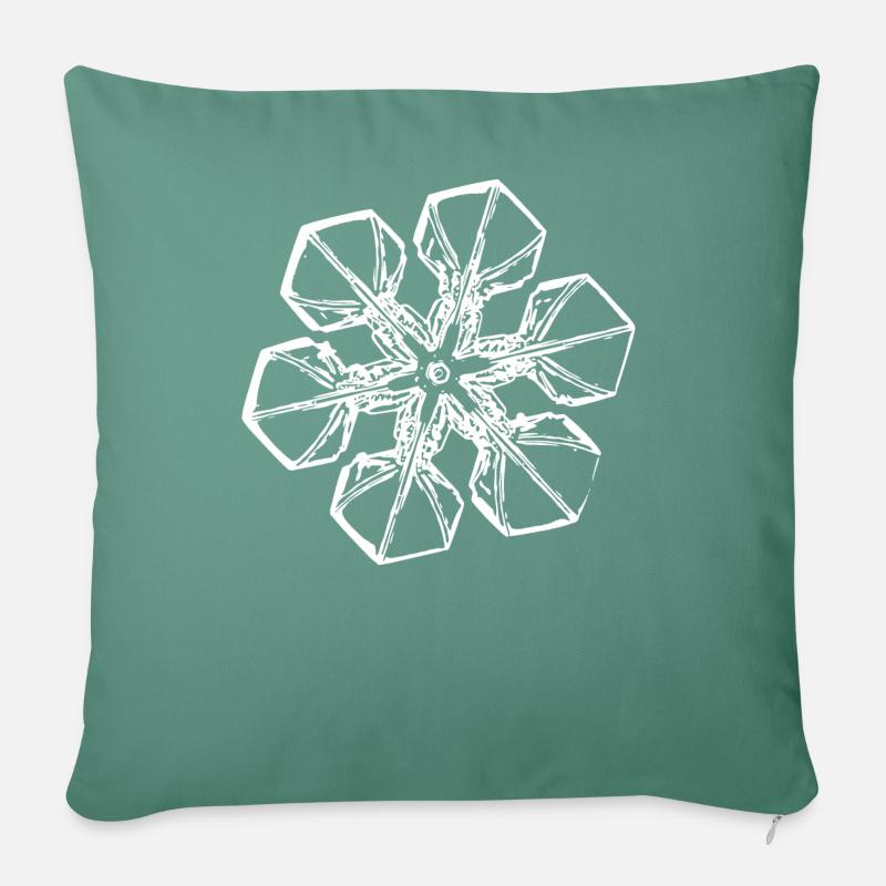snowflake 2 white - Sofakissen mit Füllung 45 x 45 cm - Tanngrün