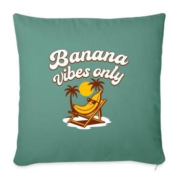 Banana Vibes Only – Summer can come - Sofa pillow with filling 45cm x 45cm - cypress green - Front