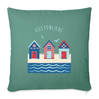 Strandhaus black - Sofakissen mit Füllung 45 x 45 cm - Tanngrün - Vorne