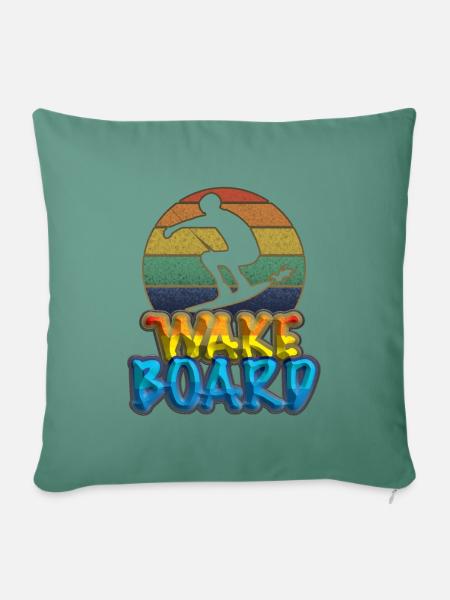 Wakeboard, Wakeboarder - Sofakissen mit Füllung 45 x 45 cm - Tanngrün