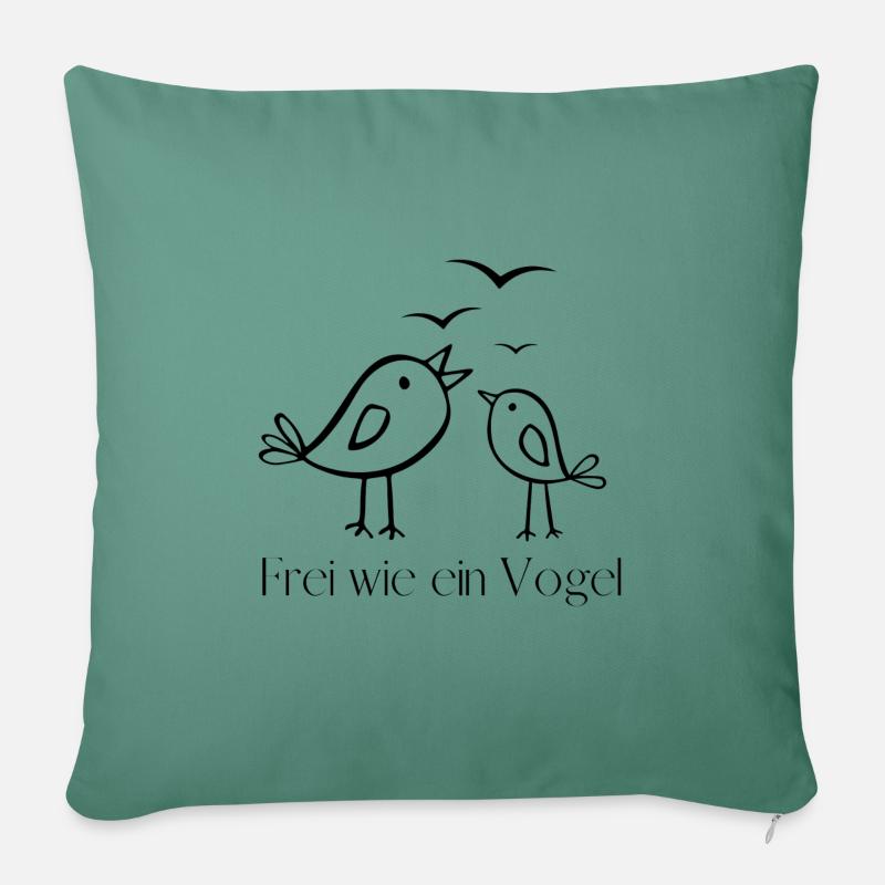Frei wie ein Vogel - Sofakissen mit Füllung 45 x 45 cm - Tanngrün