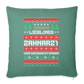 Lieblings Zahnarzt des Weihnachtsmanns - Sofakissen mit Füllung 45 x 45 cm - Tanngrün - Vorne