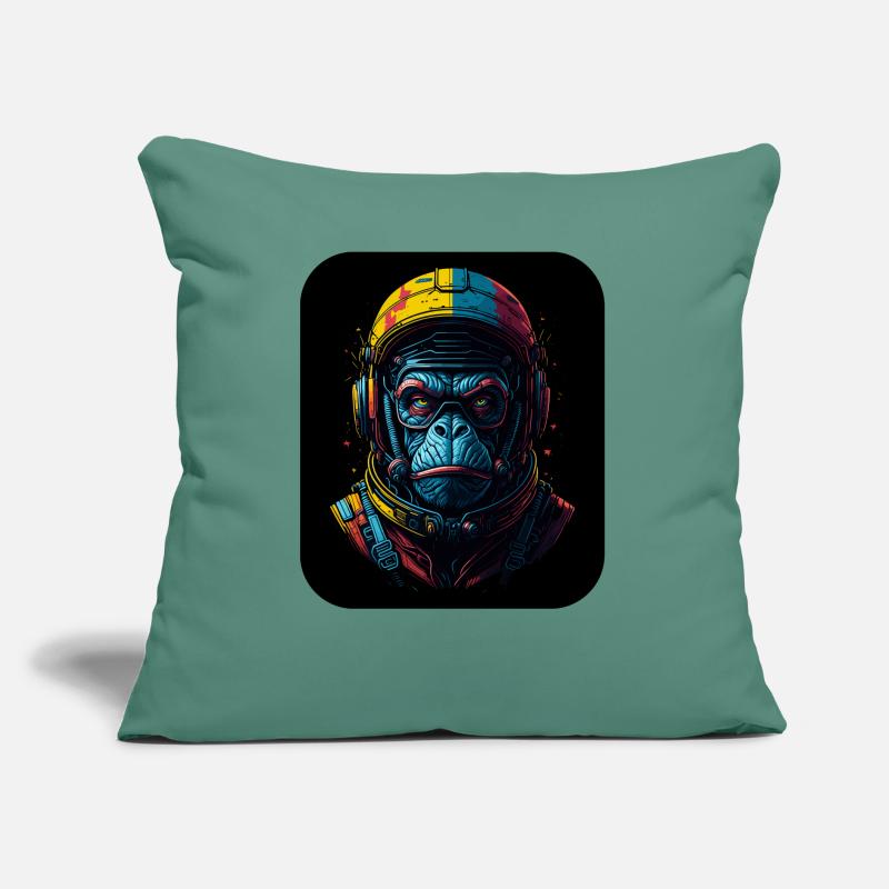 Space Monkey | Combinaison spatiale APE | Voyage spatial de singe Coussin et housse de 45 x 45 cm