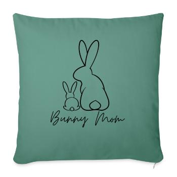 Bunny Mom - Sofa pillow with filling 45cm x 45cm - cypress green - Front