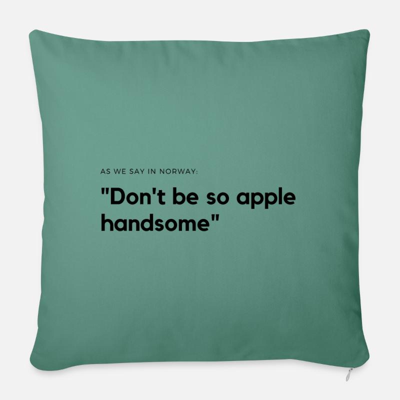 As we say in Norway: Apple handsome - Sofapute med fylling 45 x 45 cm - furugrønn