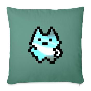 Petit bonhomme pixel - Coussin et housse de 45 x 45 cm - vert sapin - Devant