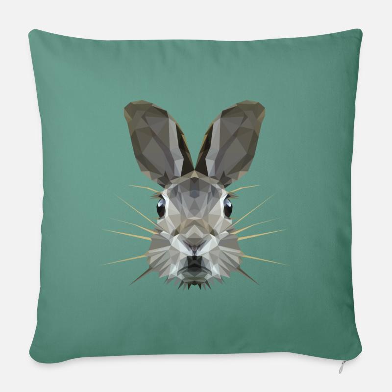 Hare - Sofa pillow with filling 45cm x 45cm - cypress green