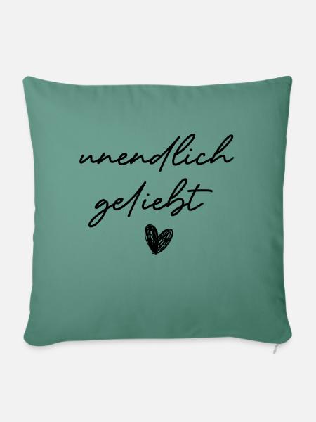 unendlich geliebt - Sofakissen mit Füllung 45 x 45 cm - Tanngrün