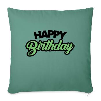 Happy Birthday - Sofakissen mit Füllung 45 x 45 cm - Tanngrün - Vorne