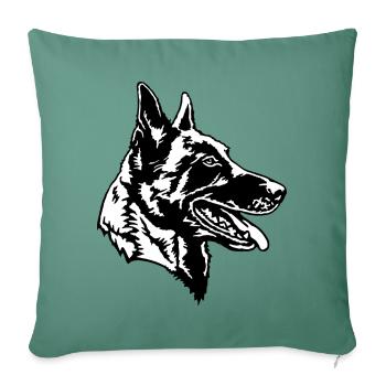 Malinois Kopf Rüde personalisierbar - Sofakissen mit Füllung 45 x 45 cm - Tanngrün - Vorne