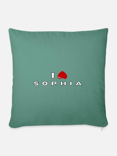 Ich hasse Sophia - Sofakissen mit Füllung 45 x 45 cm - Tanngrün