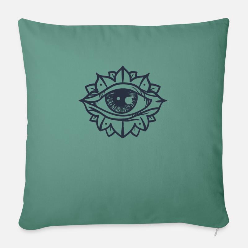 All Seeing Eye Evil Eye, Third Eye - Sofa pillow with filling 45cm x 45cm - cypress green