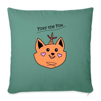 Foxy the Fox - Sofakissen mit Füllung 45 x 45 cm - Tanngrün - Vorne