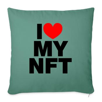 I love my NFT - Sofa pillow with filling 45cm x 45cm - cypress green - Front