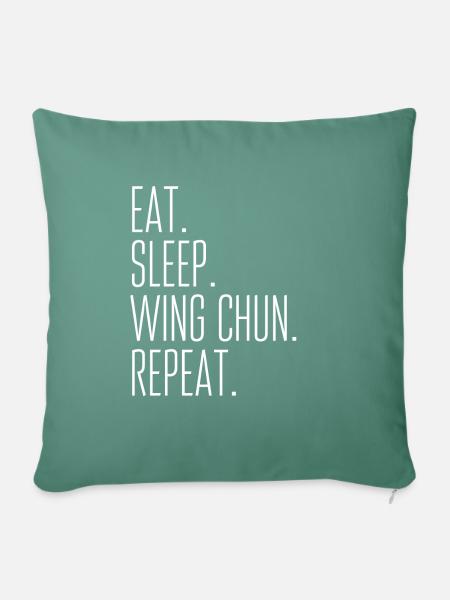Wing Chun - Sofakissen mit Füllung 45 x 45 cm - Tanngrün