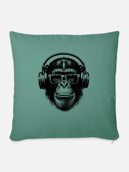 Musik Chimp - Sofakissen mit Füllung 45 x 45 cm - Tanngrün
