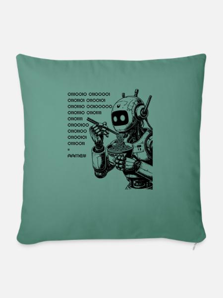 Binärer Ramen Code Robot - Sofakissen mit Füllung 45 x 45 cm - Tanngrün