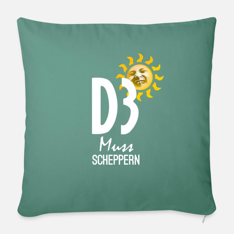 D3 muss scheppern - Sofakissen mit Füllung 45 x 45 cm - Tanngrün