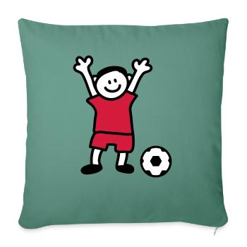 Football child - boy plays football - Sofa pillow with filling 45cm x 45cm - cypress green - Front