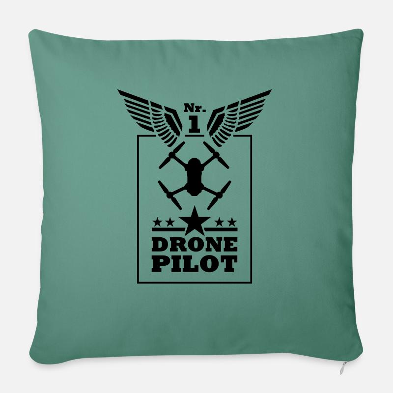 No. 1 Drone Pilot - Sofa pillow with filling 45cm x 45cm - cypress green