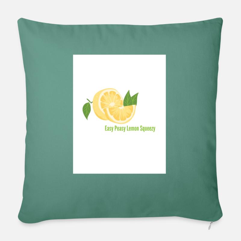 Lemon (Easy Peasy Lemon Squeezy) - Sofakissen mit Füllung 45 x 45 cm - Tanngrün