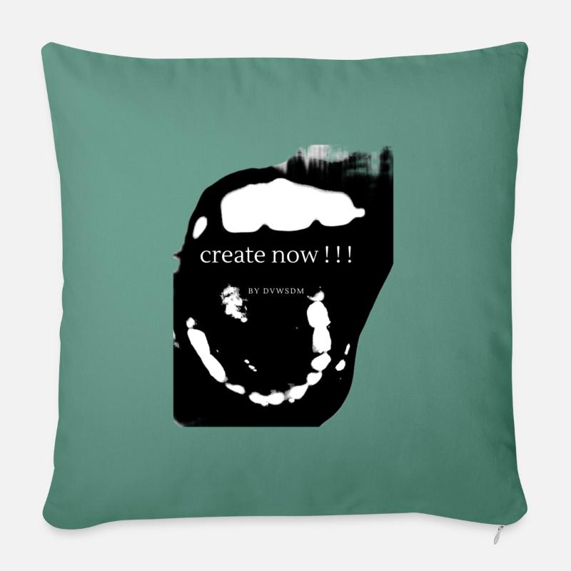« create now » Scream Scream par DVWSDM - Coussin et housse de 45 x 45 cm - vert sapin