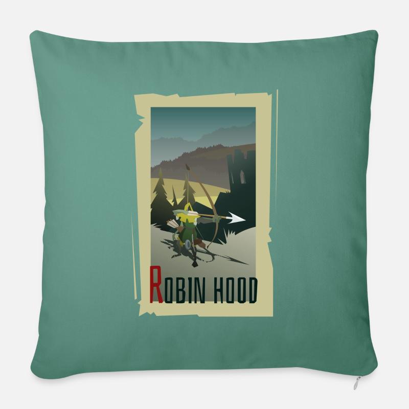 Robin des Bois - Coussin et housse de 45 x 45 cm - vert sapin