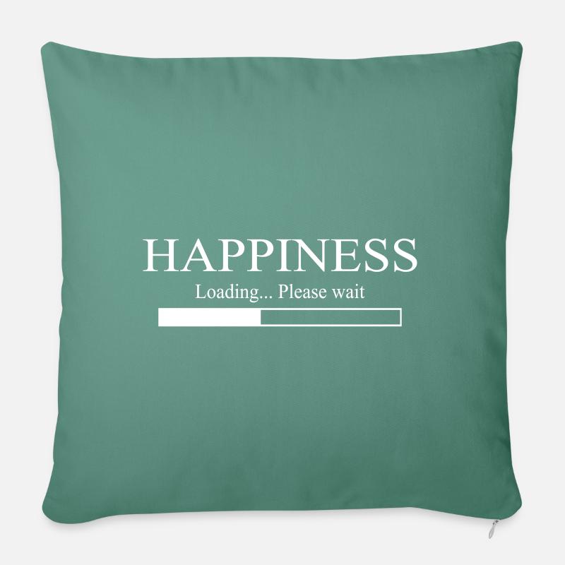 Happiness Loading Please wait - Sofakissen mit Füllung 45 x 45 cm - Tanngrün
