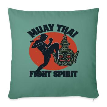« Muay Thai - Conception de l’ de combat » - Coussin et housse de 45 x 45 cm - vert sapin - Devant