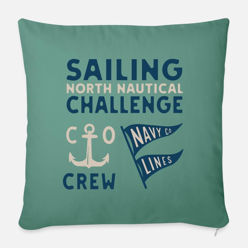 SAILING Blue/White - Sofa pillow with filling 45cm x 45cm - cypress green