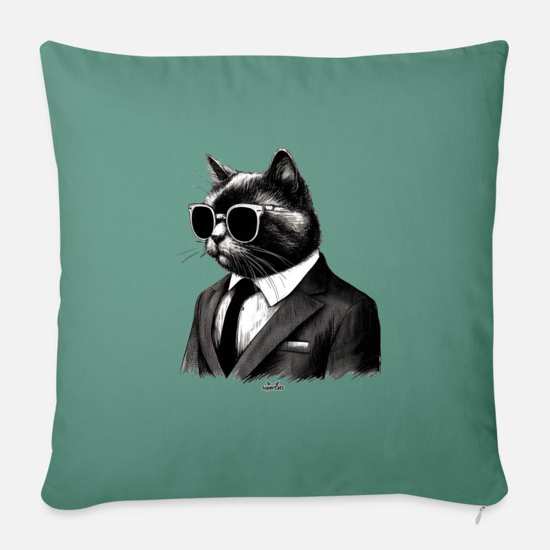 Anzug Katze - Sofakissen mit Füllung 45 x 45 cm - Tanngrün