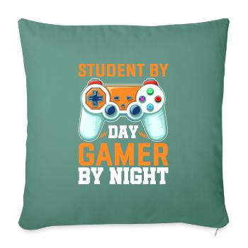 STUDENT BY DAY GAMER BY NIGHT - Sofa pillow with filling 45cm x 45cm - cypress green - Front