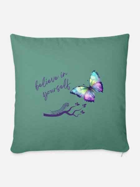 BELIEVEINYOURSELF! - Sofakissen mit Füllung 45 x 45 cm - Tanngrün