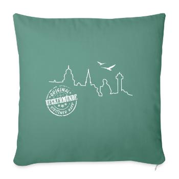 Ueckermünde Sillhouette and Stamps - Sofa pillow with filling 45cm x 45cm - cypress green - Front