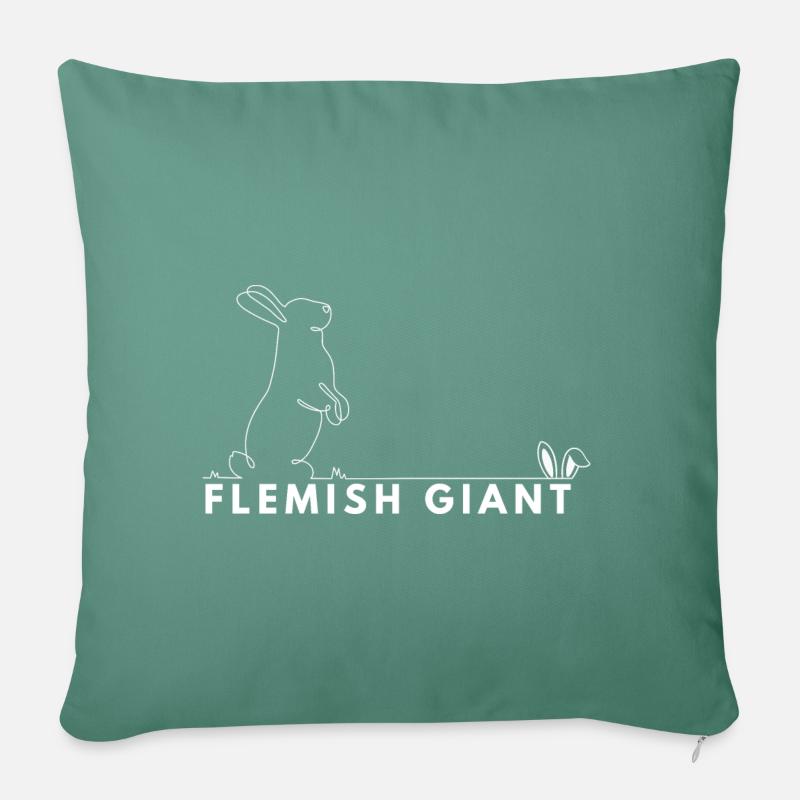 Géant flamand - Coussin et housse de 45 x 45 cm - vert sapin