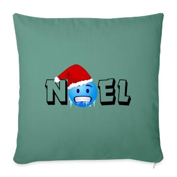 Noel givré - Coussin et housse de 45 x 45 cm - vert sapin - Devant