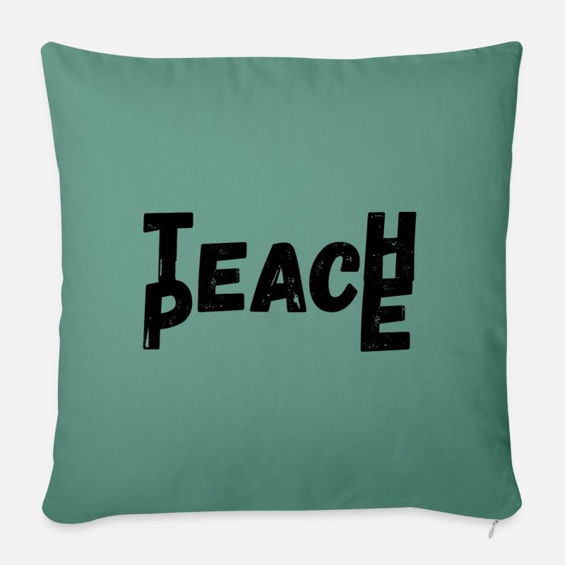 Teach Peace - Sofakissen mit Füllung 45 x 45 cm - Tanngrün