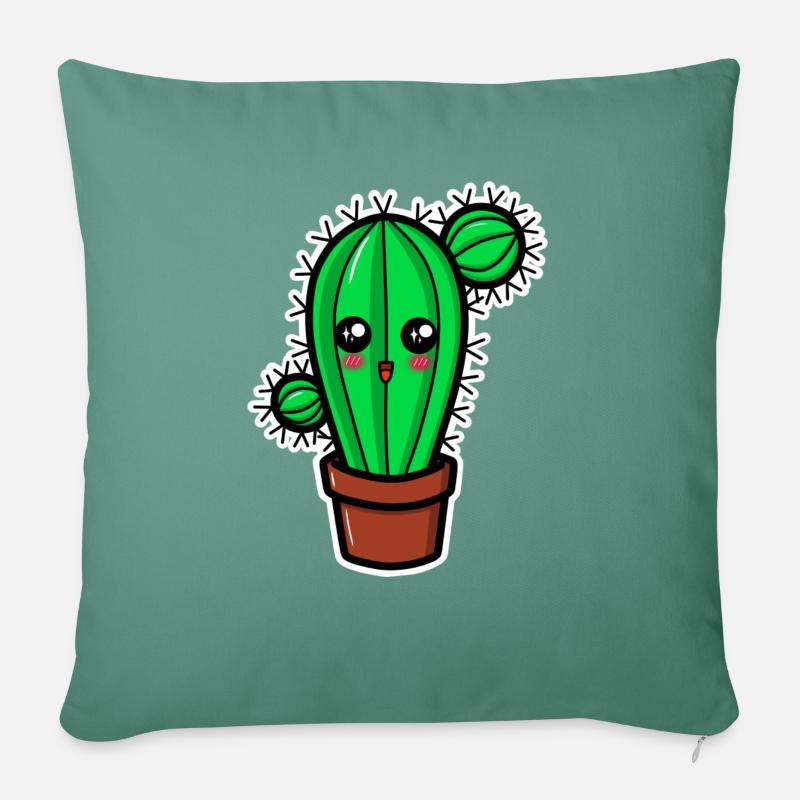 Cactus - Coussin et housse de 45 x 45 cm - vert sapin