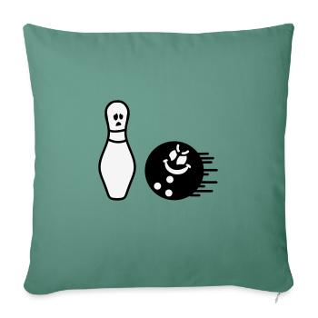 Pin und Bowlingkugel Bowling - Sofakissen mit Füllung 45 x 45 cm - Tanngrün - Vorne