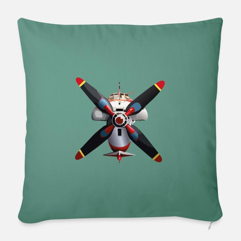 4Bouchon à lame - Coussin et housse de 45 x 45 cm - vert sapin
