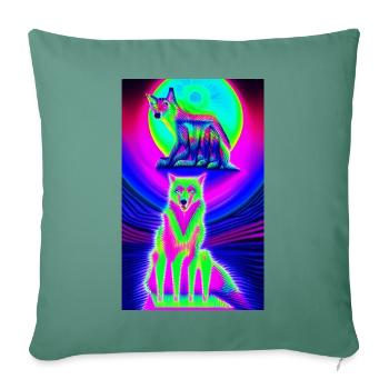 Lone Wolf 1 - Sofa pillow with filling 45cm x 45cm - cypress green - Front