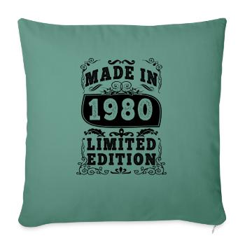 1980 Original 1980 Vintage Vintage Retro Jahrestag - Sofakissen mit Füllung 45 x 45 cm - Tanngrün - Vorne