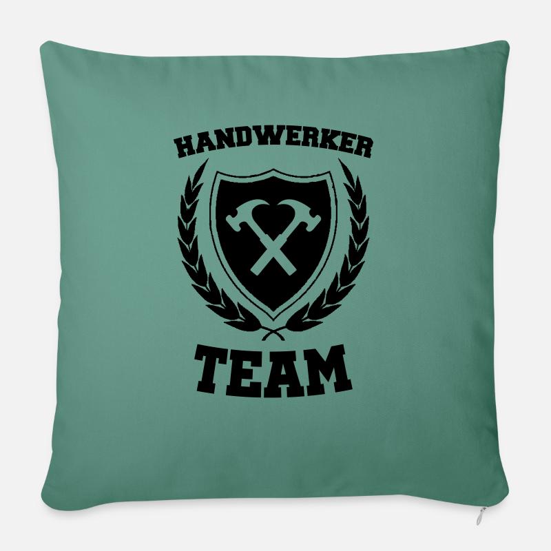 handwerker team - Sofakissen mit Füllung 45 x 45 cm - Tanngrün