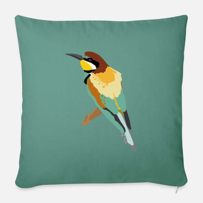 Illustration du guêpier - Coussin et housse de 45 x 45 cm - vert sapin