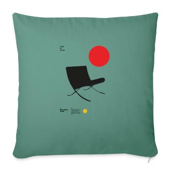 Barcelona Chair, Ludwig Mies van der Rohe - Sofakissen mit Füllung 45 x 45 cm - Tanngrün - Vorne