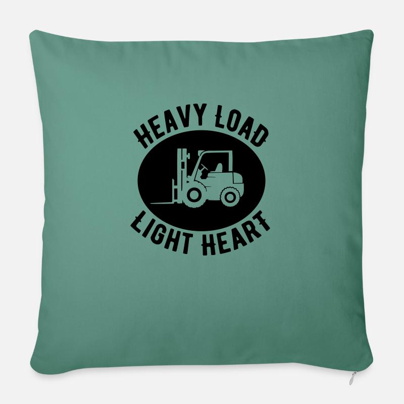 citation drôle cariste chariot élévateur - Coussin et housse de 45 x 45 cm - vert sapin